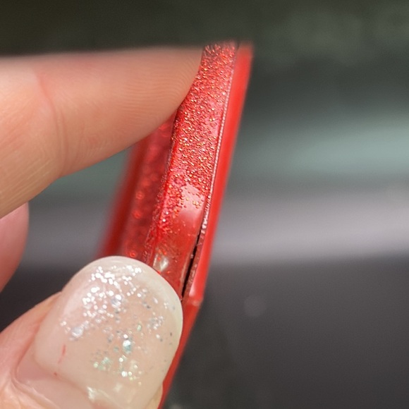 - Christmas Photos Frame, Metal , Red Glitter Fits 4X6” - Picture 3 of 4